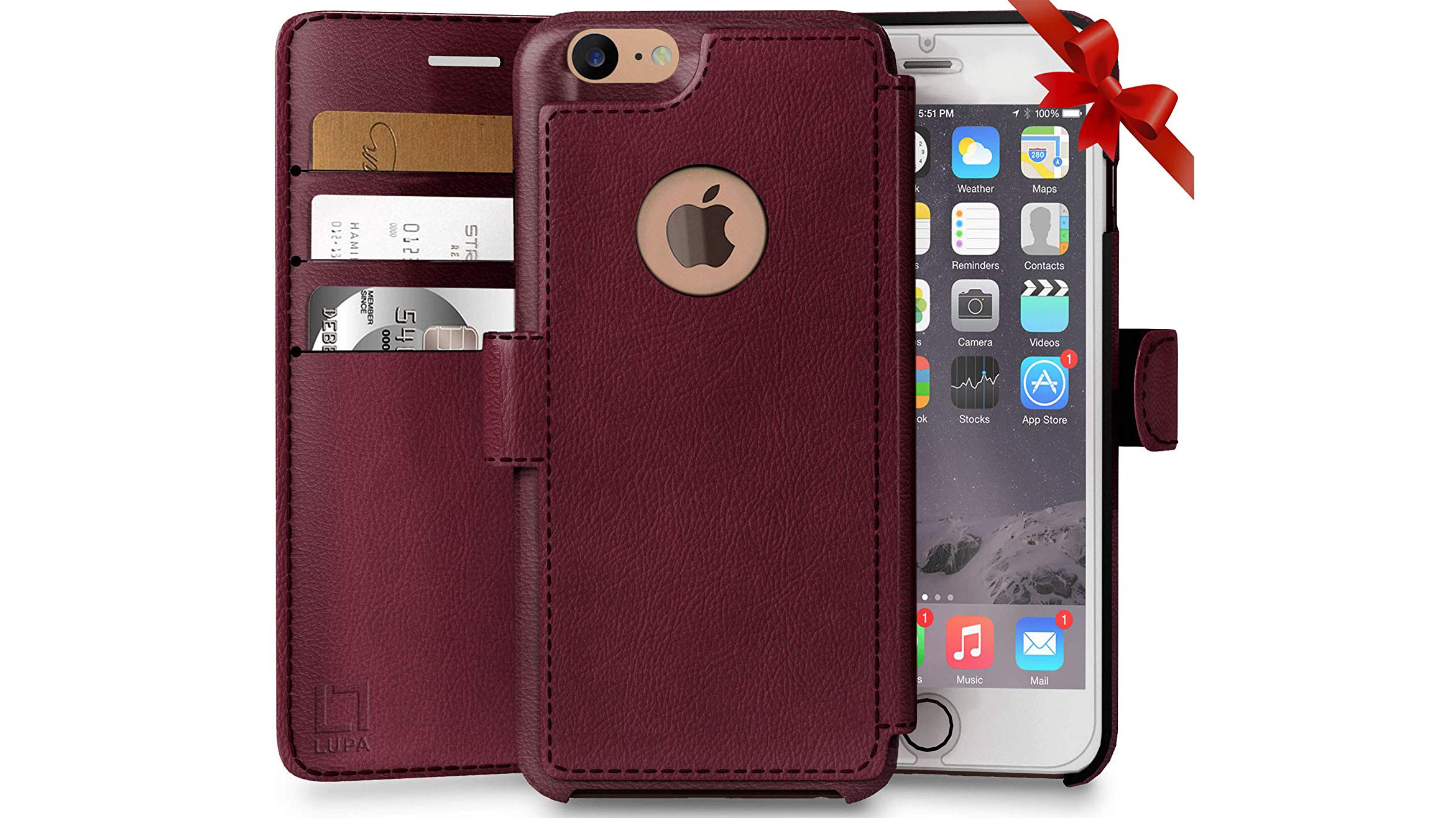 iPhone 8 faux leather wallet folio case