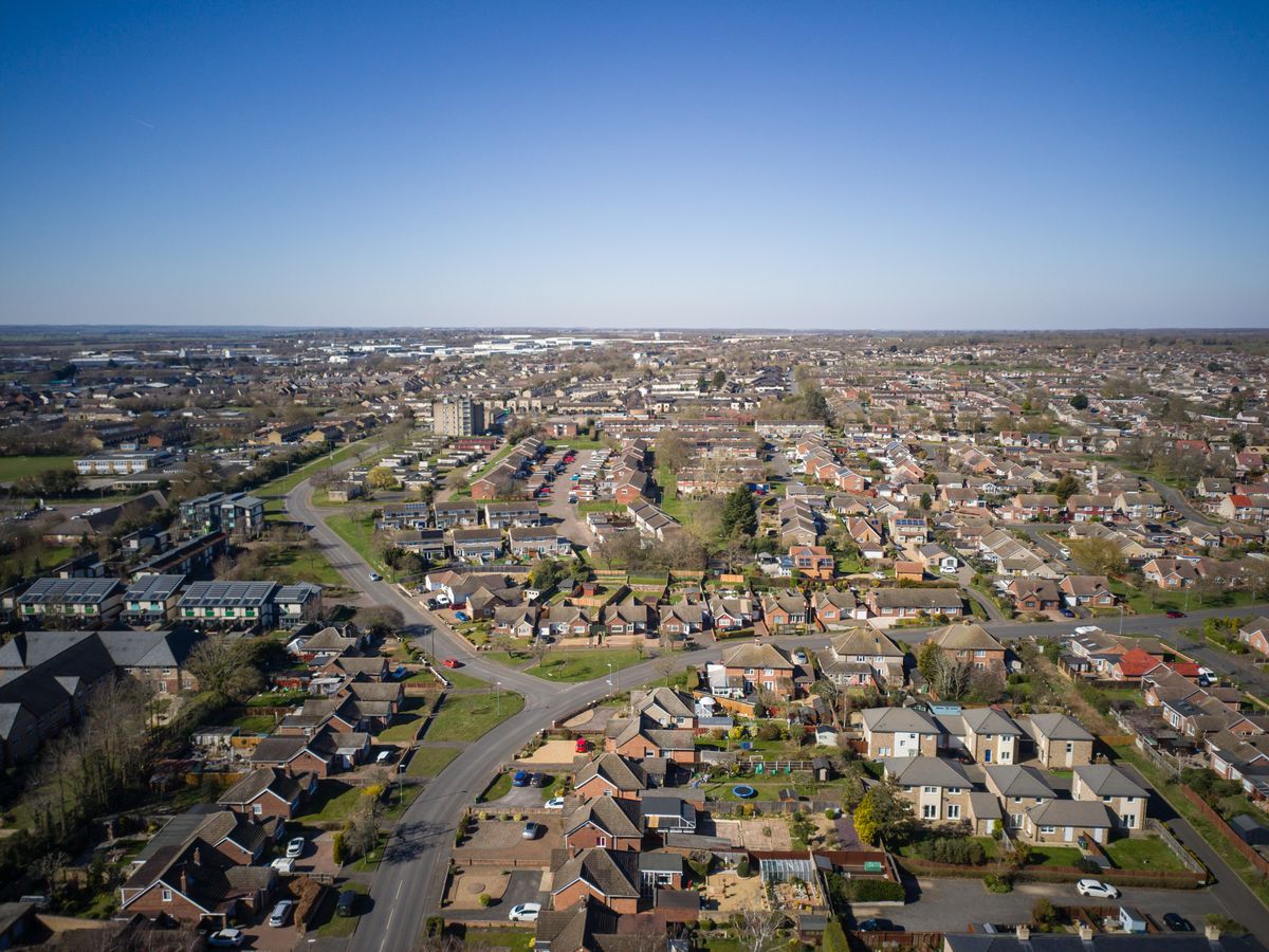 Photo of houses taken with the Potensic Atom 2 drone