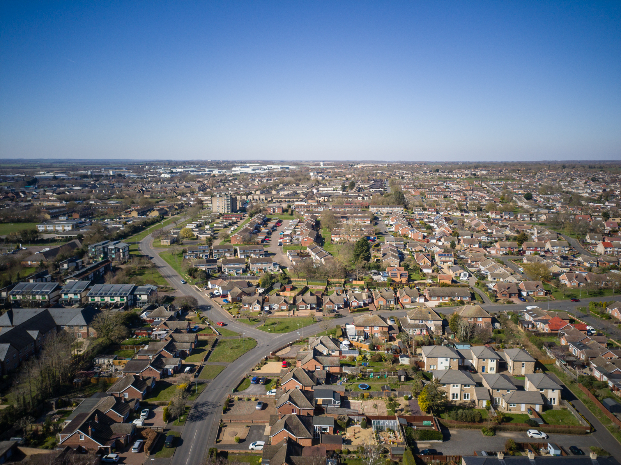 Photo of houses taken with the Potensic Atom 2 drone