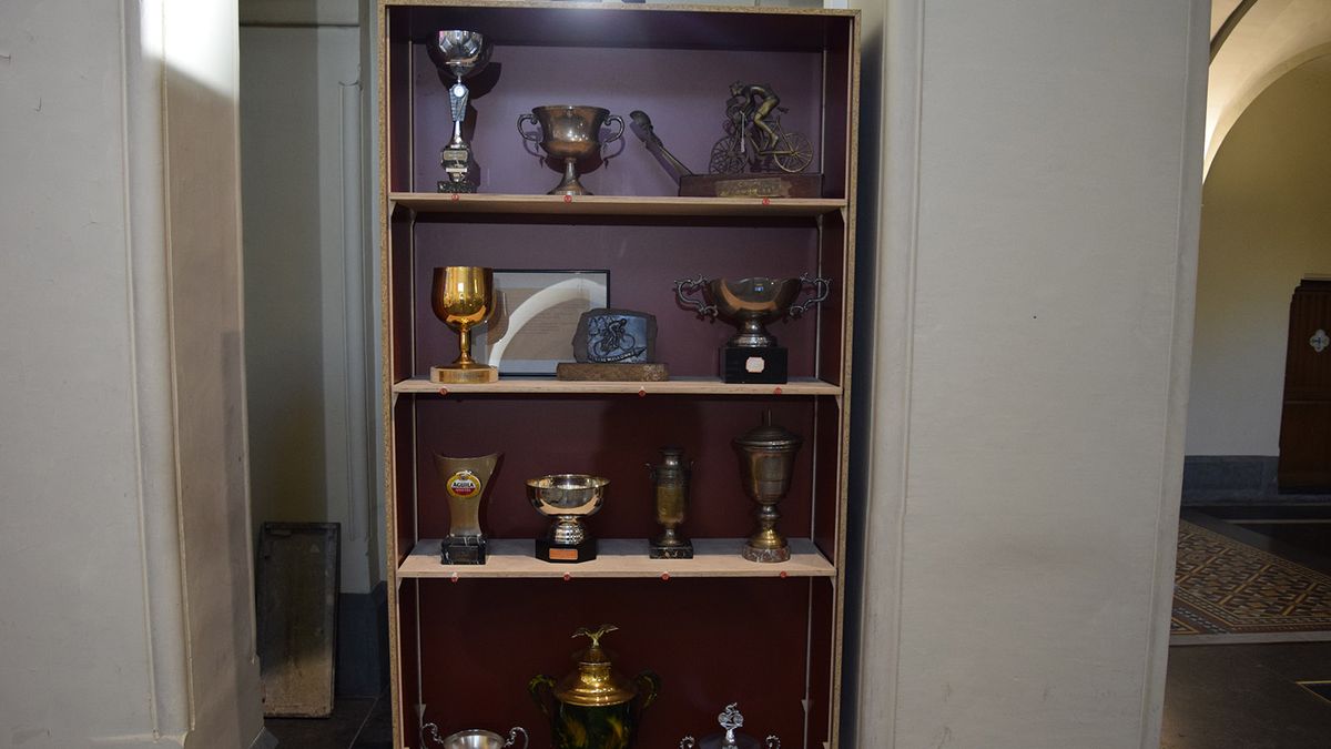 Some of the winners trophies on display at the church
