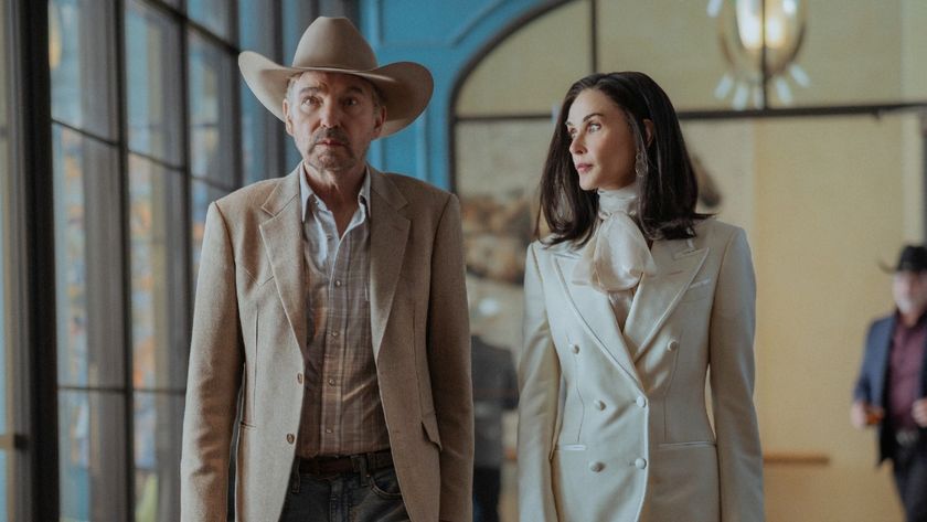 From left to right: Billy Bob Thornton as Tommy Norris and Demi Moore as Cami walking down a hallway. Cami is looking to her left. 