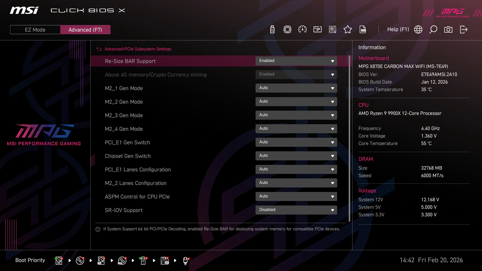 MSI X870E Carbon Max Wifi