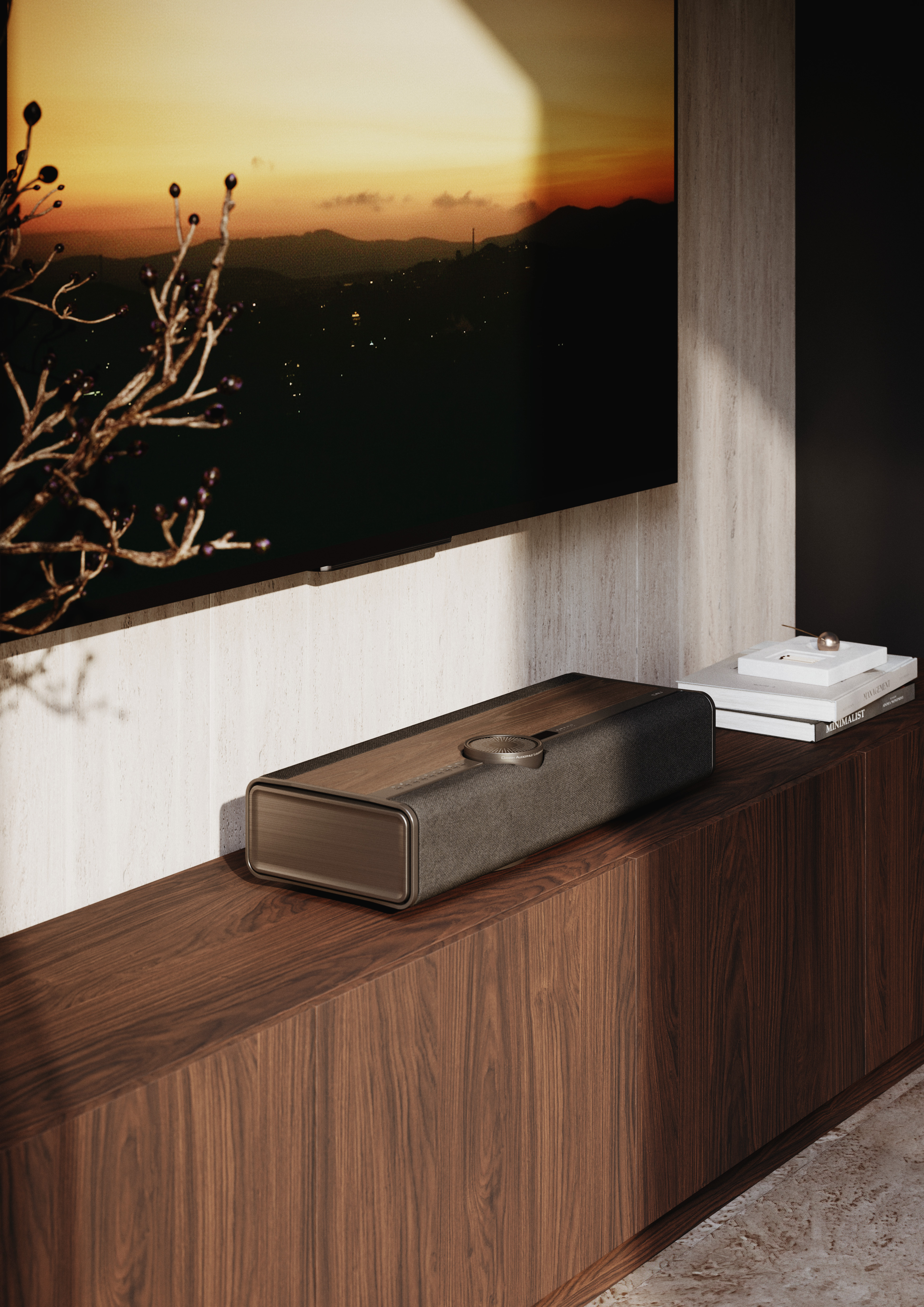 The Vega is available in dark and natural oak finishes