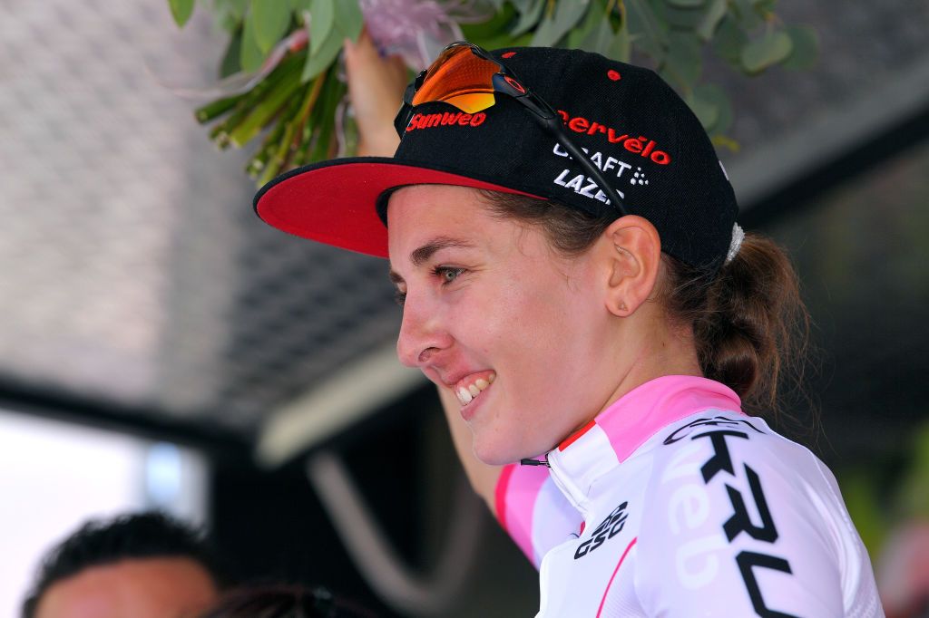 Juliet Labous (Sunweb) in the best young rider's jersey
