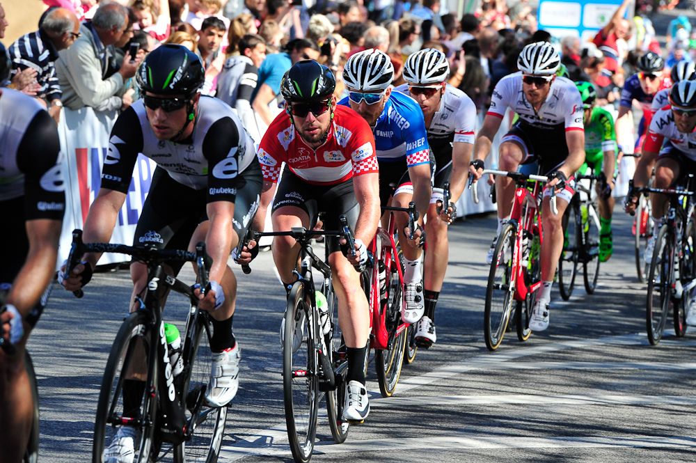 Mark Cavendish in the red jersey at Tour of Croatia