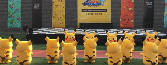 Dancing Pikachus. 