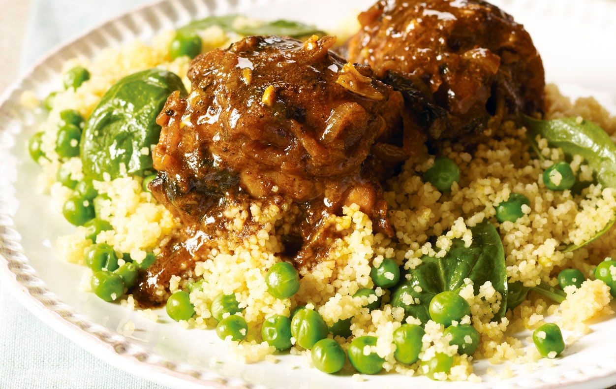 Spiced baked chicken with couscous