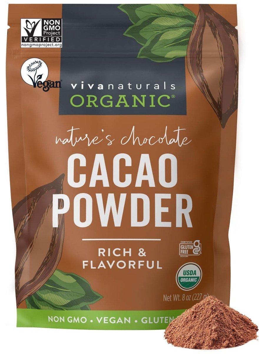 A bag of Viva Naturals' Cacao Powder
