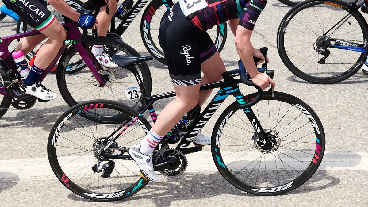 Tiffany Cromwell (Canyon-SRAM) raced with the new shoes at the Tour of California