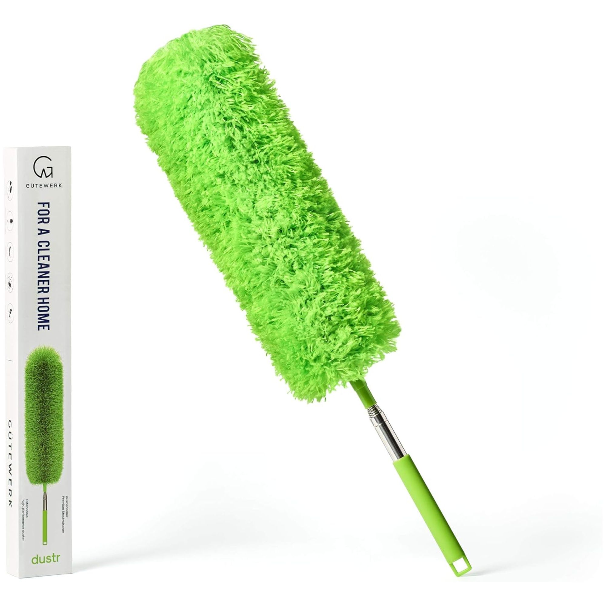 Green feather duster