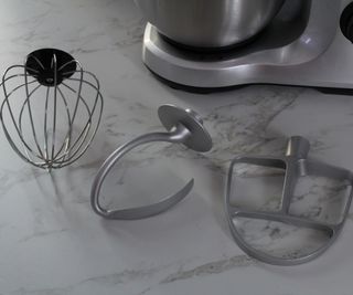 The attachments of the Hamilton Beach Electric Stand Mixer