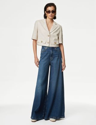 Lyocell™ Blend Wide Palazzo Leg Jeans