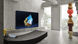 Samsung TV on display in living room