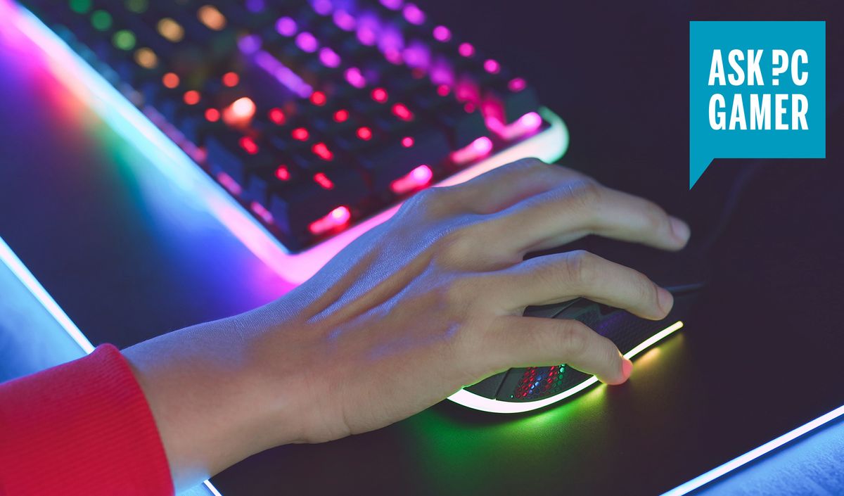 Hand on gaming mouse