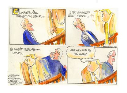 Political Cartoon U.S. Trump Biden transition