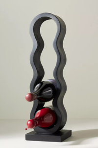 Anthropologie Wavy Wood Wine Rack