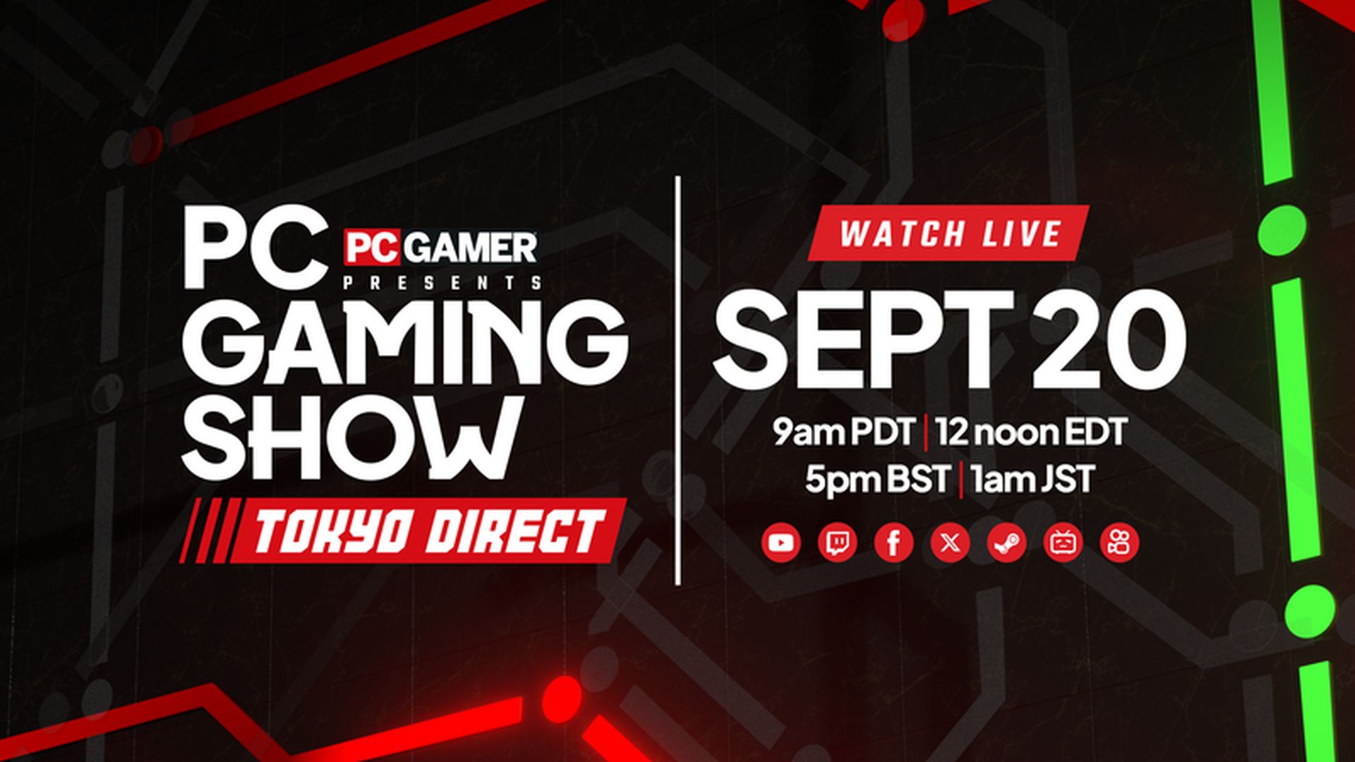 Где и когда смотреть трансляцию PC Gaming Show Tokyo Direct 2026 Логотип PC Gaming Show на фоне анонса трансляции