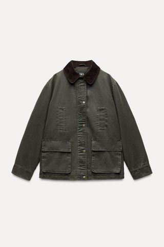 Corduroy Collar Waxed Jacket