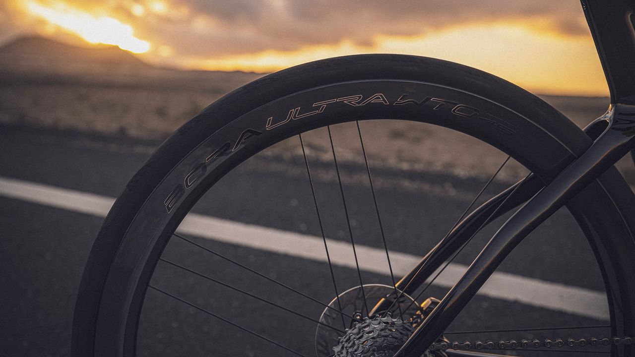 Campagnolo Bora Ultra WTO wheel fitted to a road bike