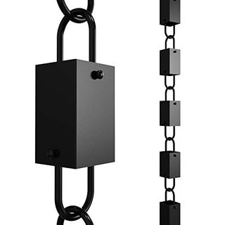 Rain Chains Direct - Square Link Rain Chain - 8.5 Ft - Durable Black Powder-Coated Aluminum - Premium Rain Chains for Gutters