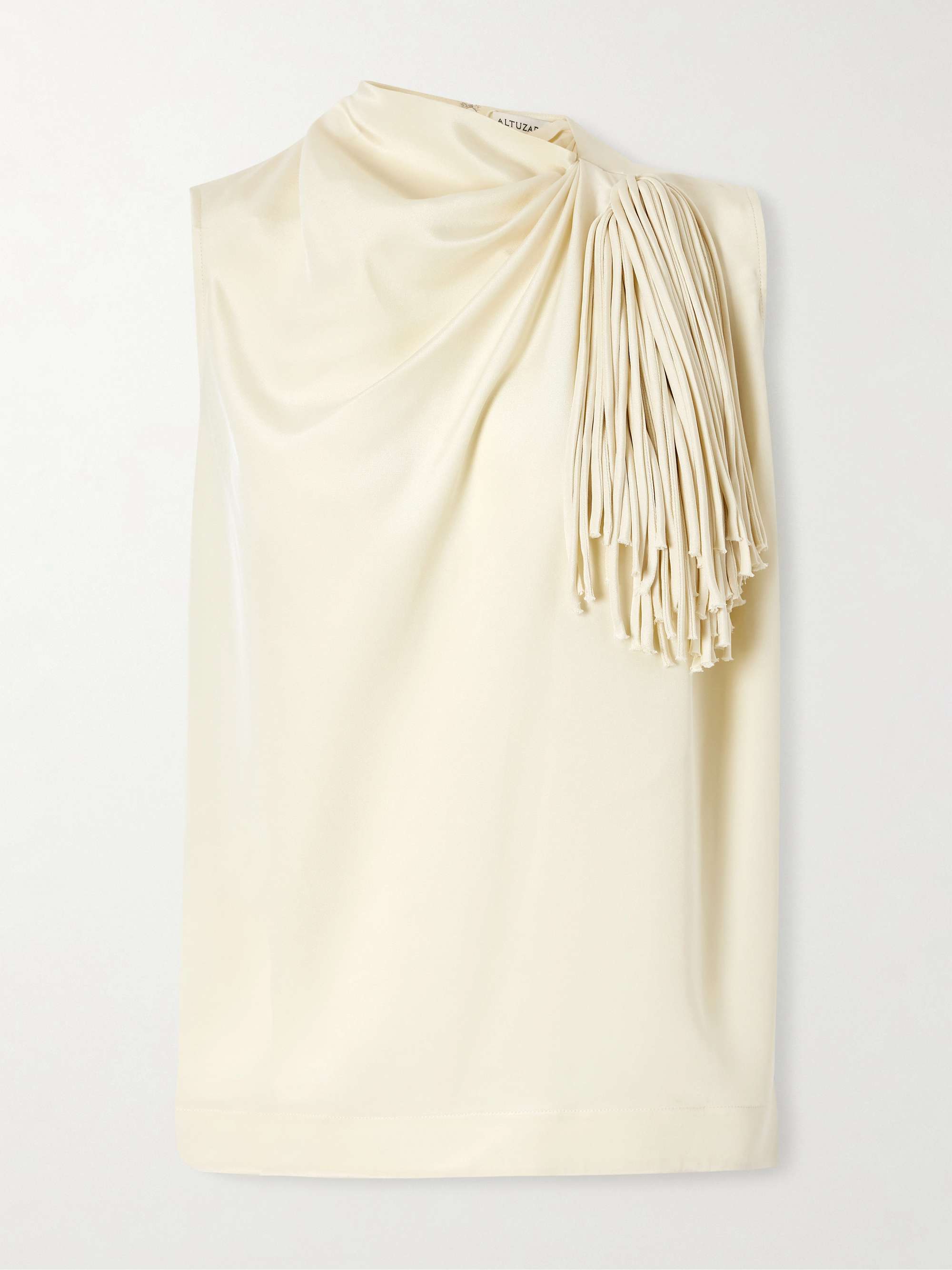Alden Fringe-Trimmed Silk Top