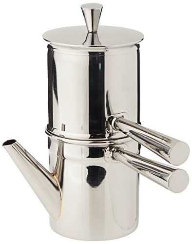 Ilsa Neapolitan Coffee Maker in Stainless Steel 18/10 Cups 1-2, Silver
