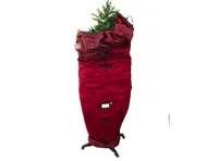 A 612 Vermont branded, red heavy-duty upright Christmas tree storage bag
