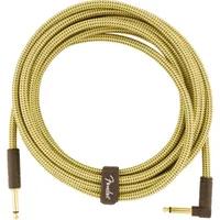 Fender Deluxe Instrument Cable5-25ft | 24k gold-plated connector | Straight to straight/angle