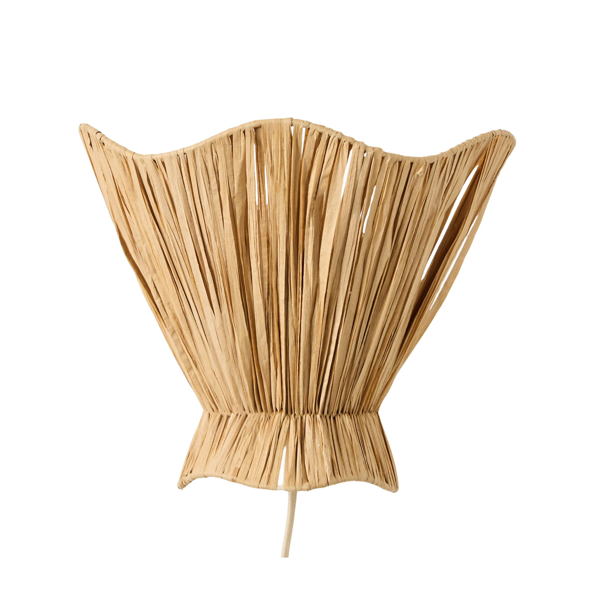 a rattan wall sconce