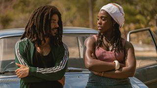 Kingsley Ben-Adir as Bob Marley and Lashana Lynch as Rita Marley in Bob Marley: One Love