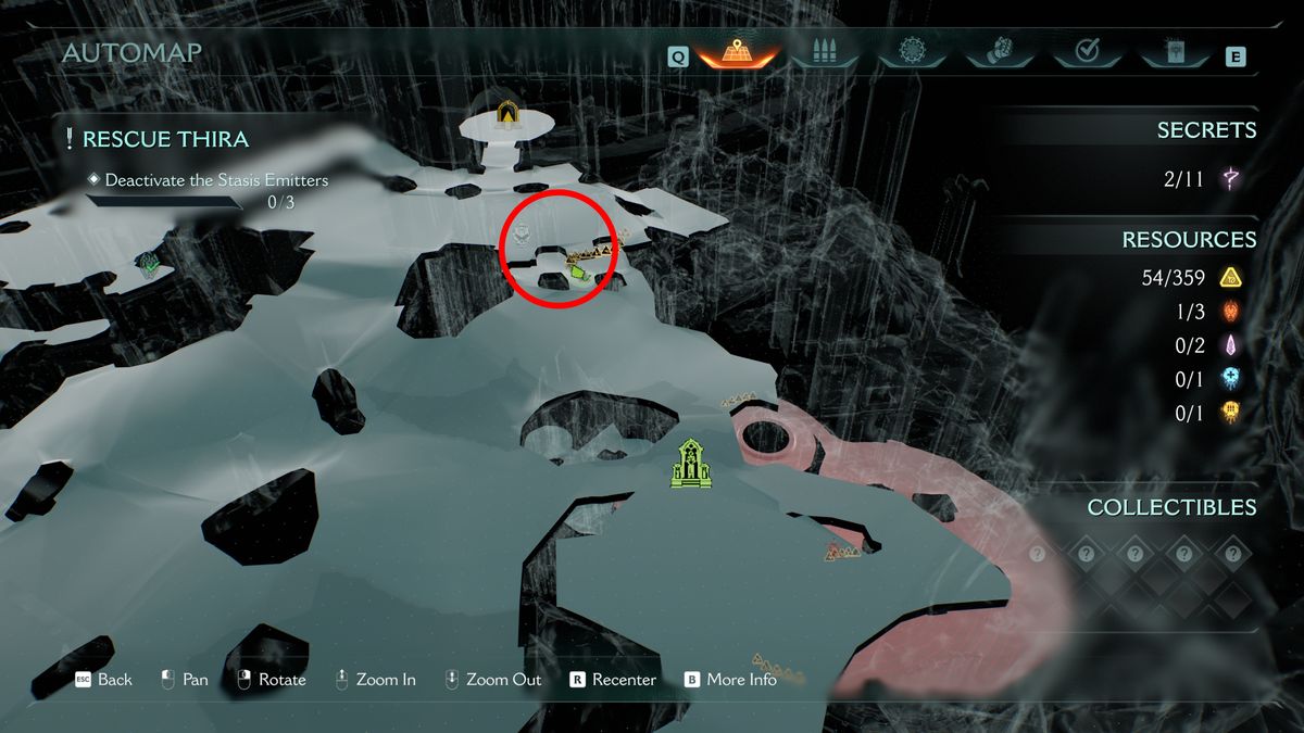 Doom: The Dark Ages Chapter 14 secrets - A map showing you where to find a life sigil near a Sentinenl Shrine on an island.