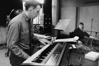 John Cale and Lou Reed during sessions in 1988 for the Songs For Drella album, dedicated to their late friend Andy Warhol