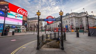 An empty Picadilly Circus in London