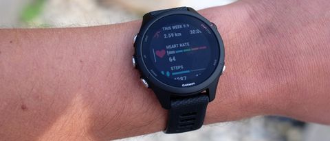 Garmin Forerunner 255 being tested on person's wrist