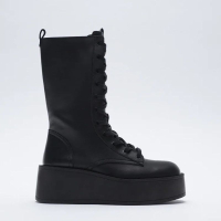 Flat Platform Leather Boots: £90