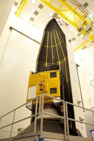 GPS IIF-3 Satellite Inside Delta 4