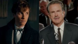 Eddie Redmayne in Fantastic Beasts: The Secrets of Dumbledore/ Warren Beatty in Rules Don't Apply (side by side)