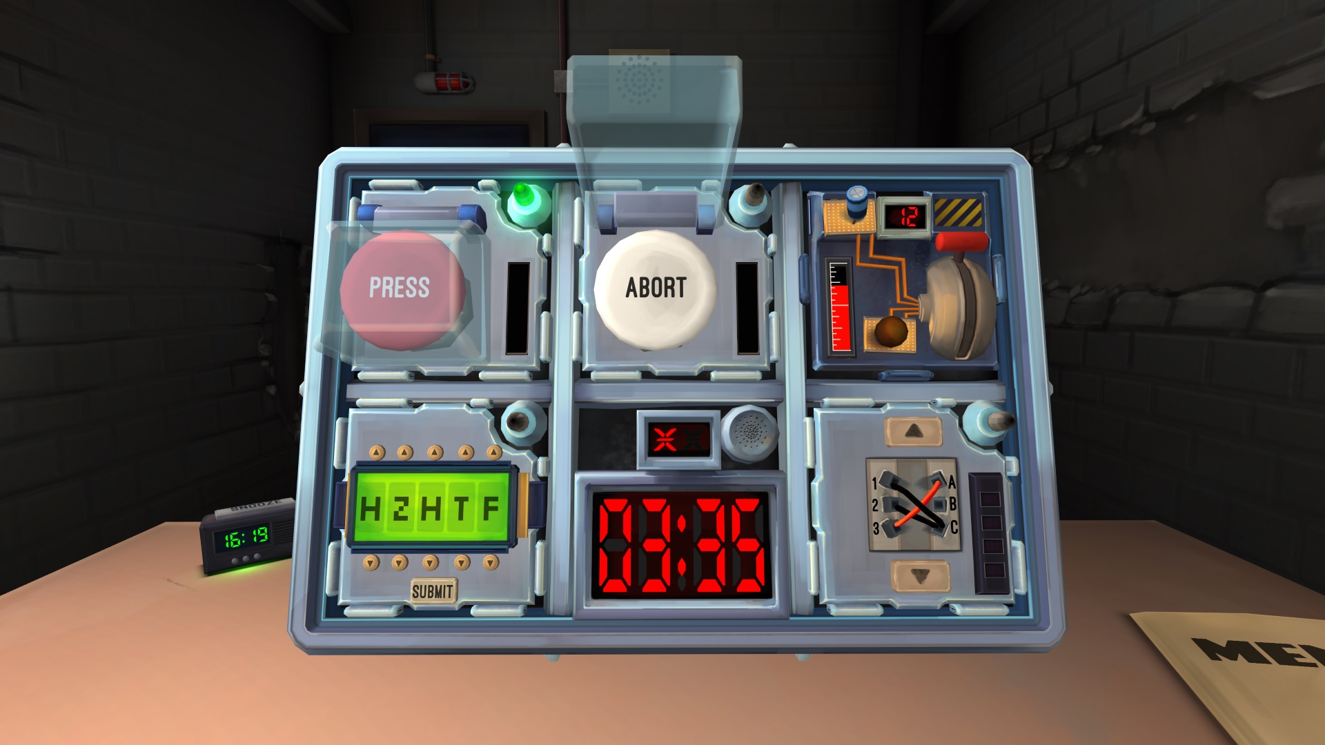 A bomb with a timer and other panels in Keep Talking and Nobody Explodes
