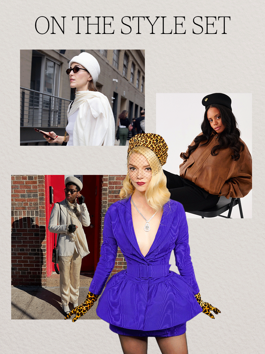 Collage of celebrities and influencers wearing Gigi Burris hats.