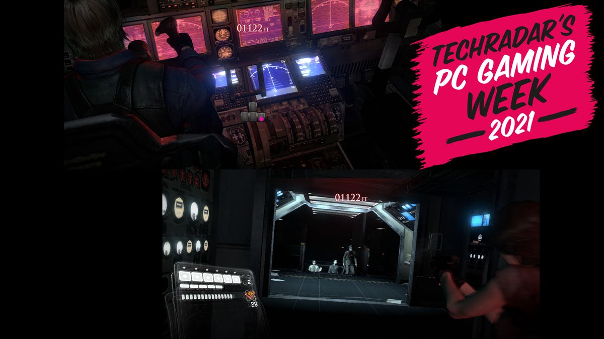 Split screen from Resident Evil 2 with PC Gaming Week logo