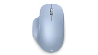 Microsoft Bluetooth Ergonomic Mouse in blue from above on a white background