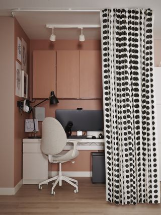 Ikea room dividers curtain sections off office space