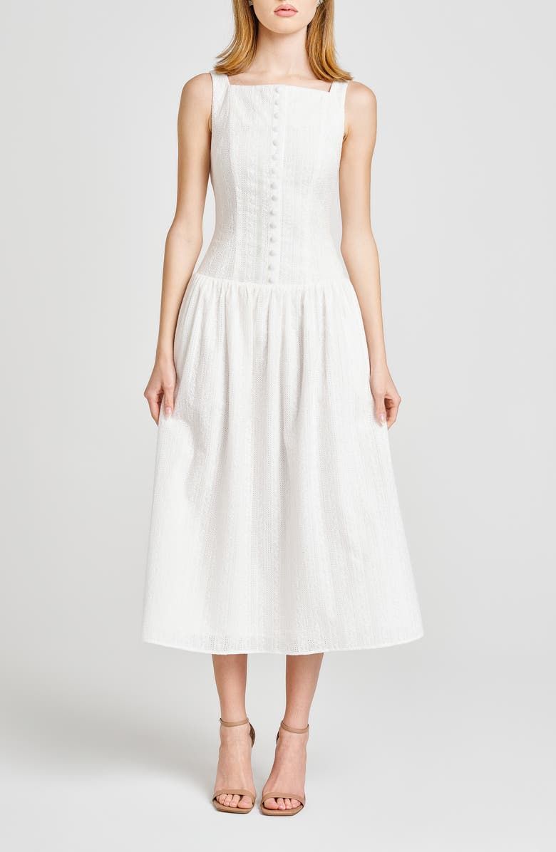 Eve Eyelet Embroidery A-Line Midi Dress