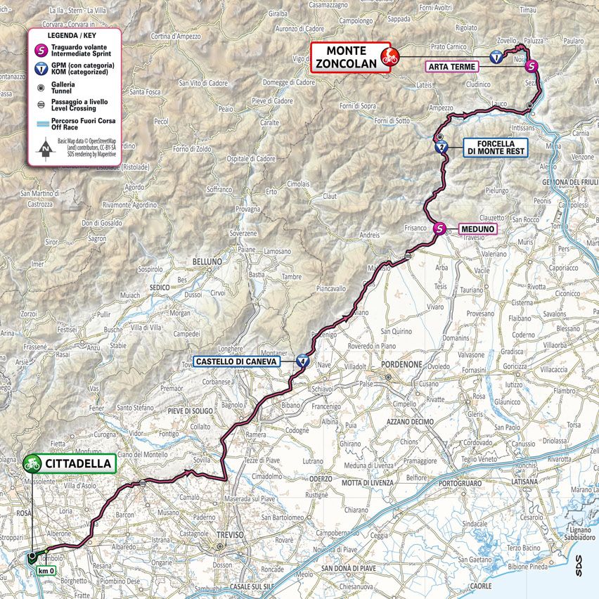 Stage 14 map 2021 Giro d'Italia