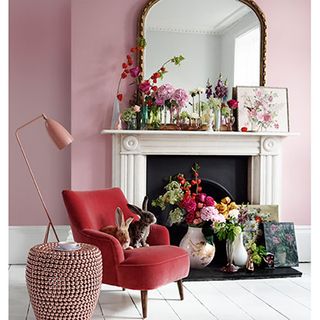 peggy armchair in dusty rose