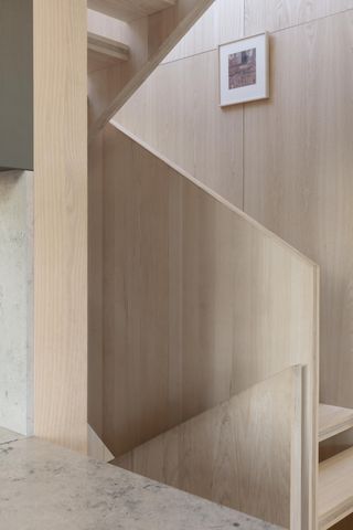 Timber master staircase of Villa Timmerman in sweden