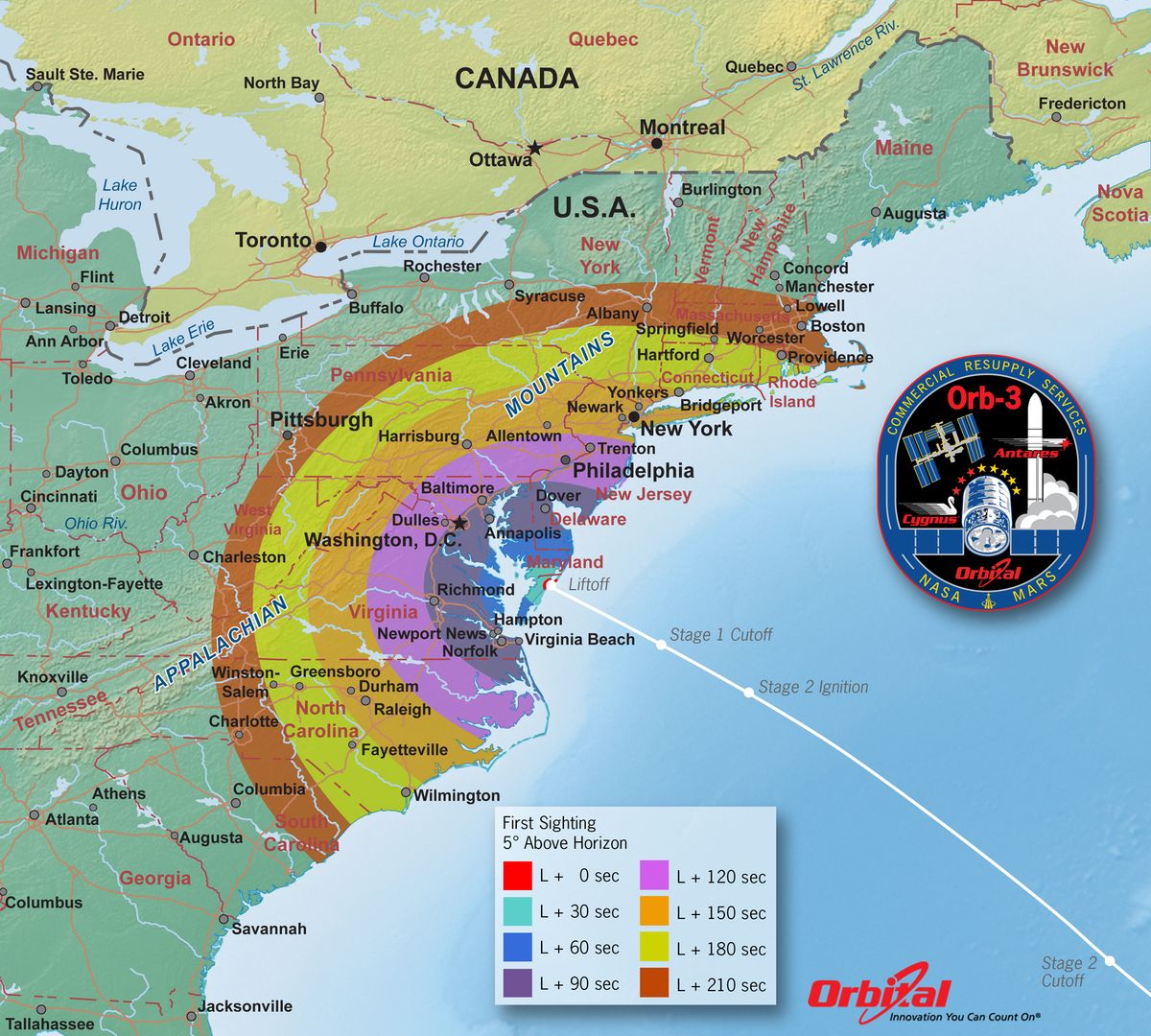 See the Antares Rocket's 1st Night Launch from East Coast (Visibility ...