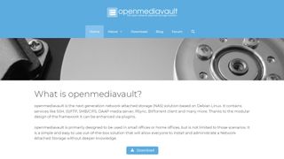 Website screenshot for OpenMediaVault