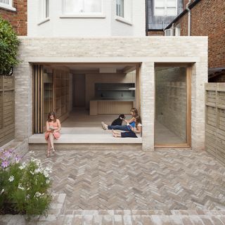 brick flooring outside the house