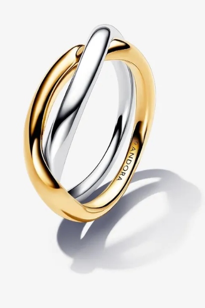 Two-Tone Entwined Bands Ring